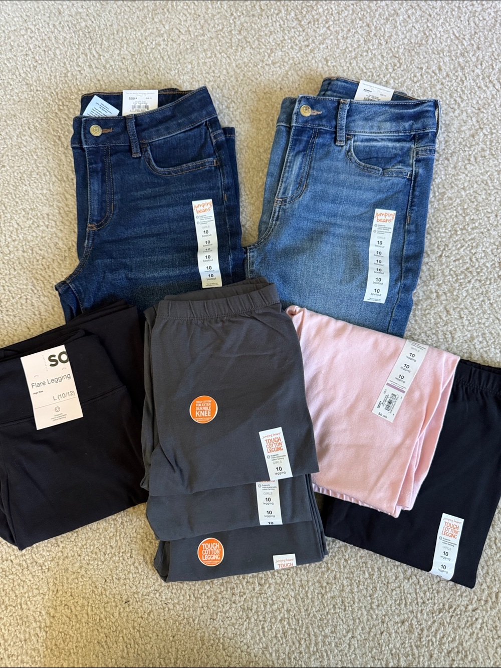 jumping beans Kids Bottoms Multi-Color Denim & Knit Pants